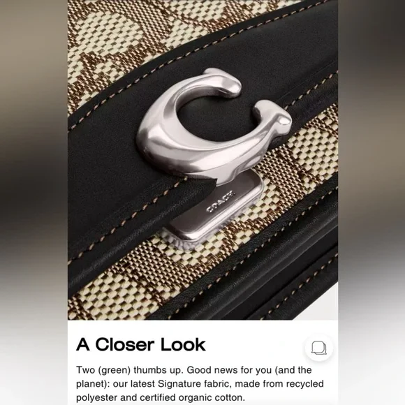 NWT Coach Bandit Belt Bag In Signature Jacquard CJ810 LH/Cocoa Black